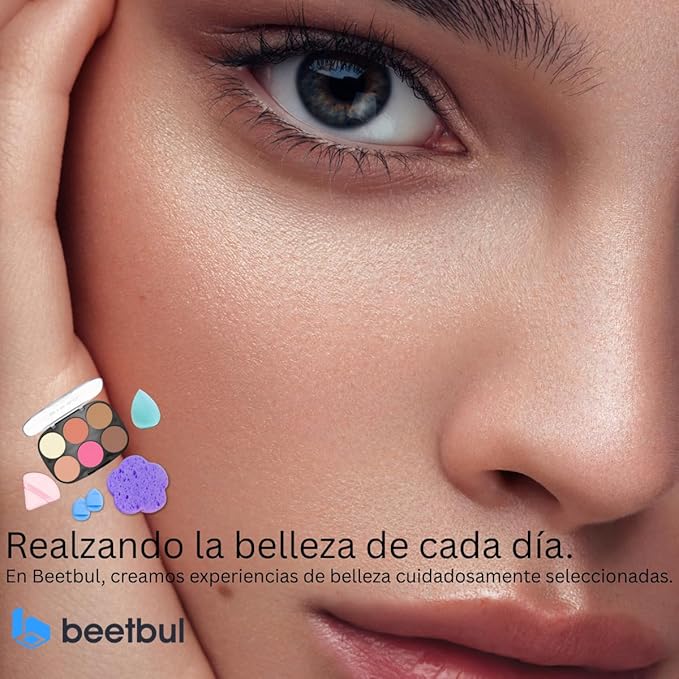 Makeup Kit Bissú 6‑Color Palette + Velvet Puff + 2 Finger Puffs + Makeup Sponge + Exfoliating Sponge (4 Styles) (03 La Buenaza)