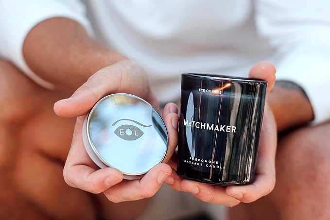 Eye of Love Matchmaker Black Diamond Pheromone Massage Oil Candle - Shea Butter Base to Attract Her - 5 fl oz / 150ml