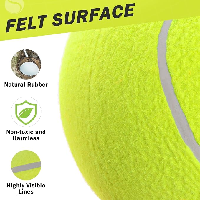 SCENEREAL Giant Tennis Ball for Dogs 2 Pack,Upgraded Thicken 9.5" Large Tennis Balls for Dogs,Halloween Dog Toys Birthday Gift, Inflatable Interactive Ball for Large Medium Big Dog,Durable Toy