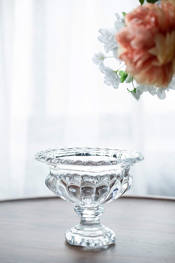 8" x 6" Clear Glass Bowl Flower Vase Planter Rustic Classic Home Décor Table Top Centerpiece Display Container Wedding Party Event Catering Gift