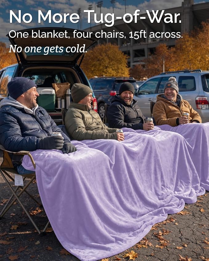 Ultra Soft Fleece Blanket Giant Blanket Size - Flannel Fleece Luxury Blanket - Lightweight for Couch Bed Chair - Thick, Warm and Breathable - All Season Cozy, Pastel Lilac
