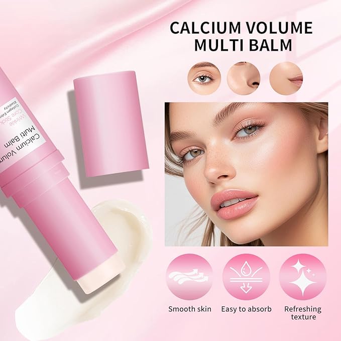 Hydrating Multi Eye Balm Stick, All-in-One Hydrating Lip Balm Firming eye balm Stick Neck Cream Make Up Base, Reduce Wrinkle Vegan & Cruelty-Free Under Eye Balm