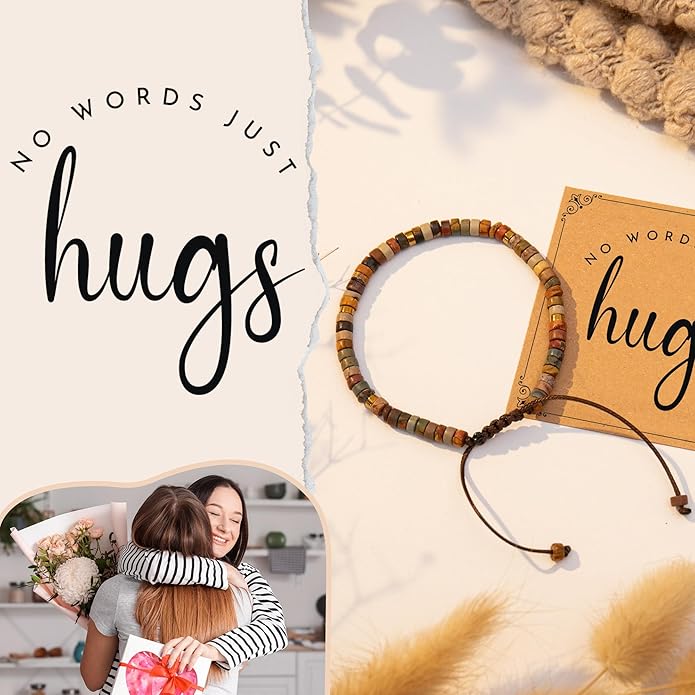 Inspirational Gifts Bracelets for Women: Valentines Mothers Day Birthday Gifts for Women Friends Sister Mom - Healing Natural Stone Beads Bracelets Thinking of you Get Well Soon Gift for Women