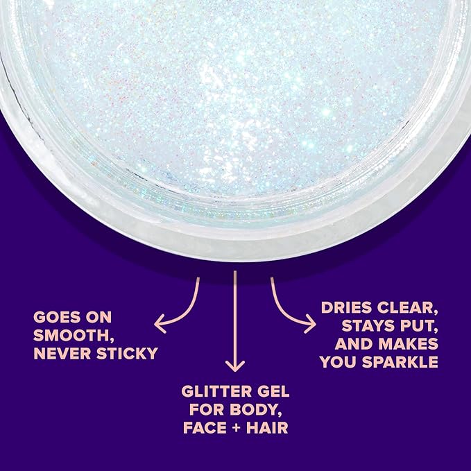 Unicorn Snot Face & Body BIO Glitter - Cosmetic-Grade Holographic Glitter Gel - Plant-Based Makeup for Festivals, Raves, Anime Cosplay - Safe for Face, Easy Application & Removal (Galaxy)