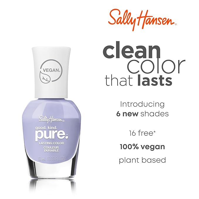 Sally Hansen Good. Kind. Pure. Nail Polish | Plant-Based, Vegan, 16-Free Formula | Opaque, Shiny | 363 Iris-istible | Bright Purple Nail Color