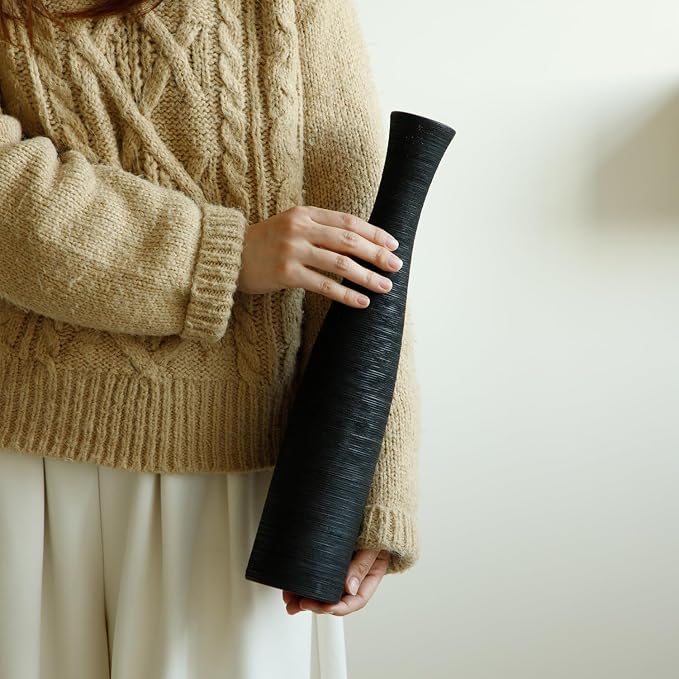Ceramic Vase Home Decor, 15.7" Tall Flower Vases Modern Rustic Farmhouse | Tall Skinny Decorative Vase for Pampas Grass, Living Room, Office, Fireplace Bedroom Decoration