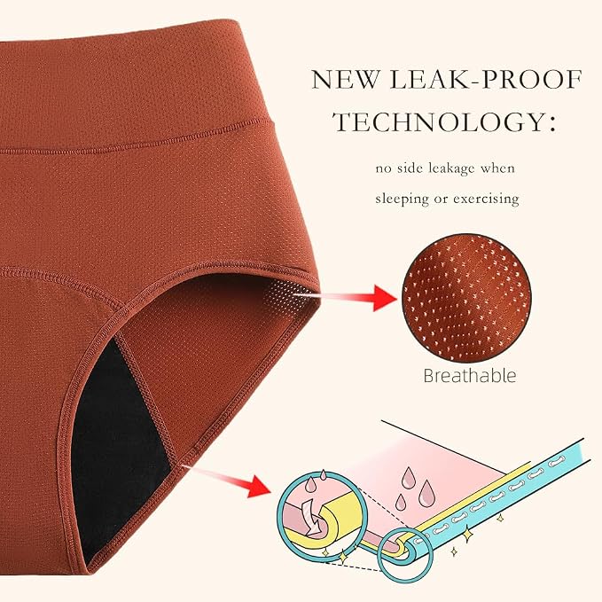 Period Underwear for Women 3 Layers Breathable Menstrual Period Panties
