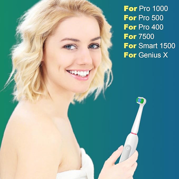 Replacement Toothbrush Heads Compatible with Oral B Braun Pro 1000 Electric Toothbrush Heads, 8 Count Precision Clean Brush Heads Refill Compatible with Oral B Pro 100/500/1000/1500/Genius X