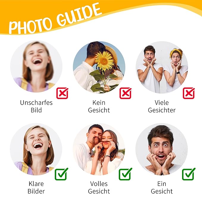 Easycosy Custom Temporary Tattoos with Photos, Personalized Funny Face Temporary Tattoos for Adult, Customize Photo Logo Party Favors Tattoos You Want, set of 15