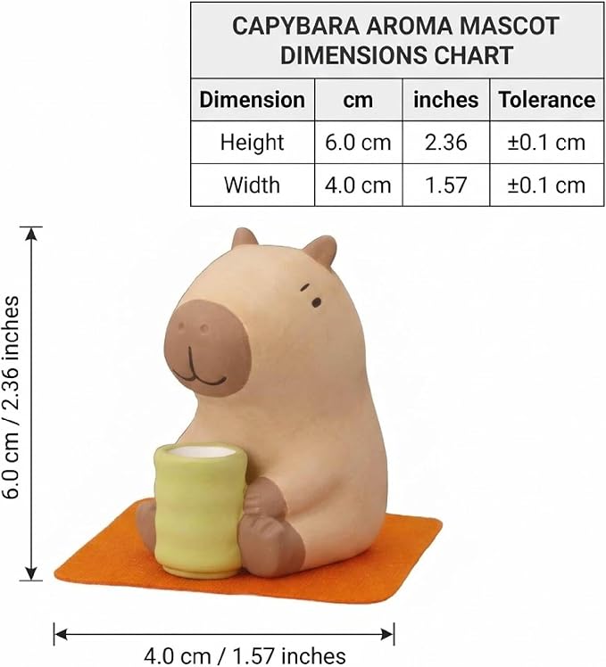 Passive Stone Diffuser, Cute Animal Series Aromatherapy Oil Diffuser for Tabletop Decor (1, Leisurely Capybara)