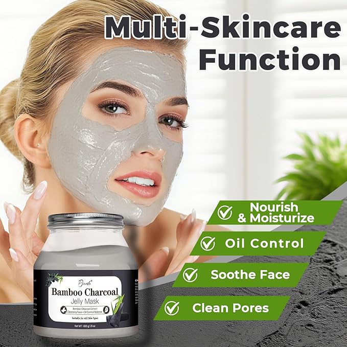 Powder Jelly Mask for Facials Professional, Peel Off Facial Mask for Hydrating & Moisturizing, Hydrojelly Mask for Women Men Skin Care, Home DIY Spa Use for All Skin with Bamboo Charcoal