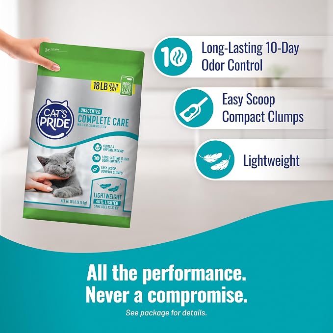 Cat's Pride Complete Care Lightweight Hypoallergenic Unscented Litter 18lb