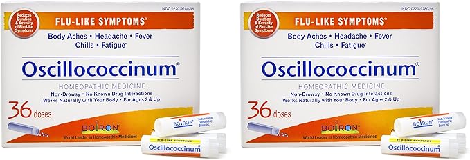 Boiron Oscillococcinum 72 Doses Homeopathic Medicine for Flu-Like Symptoms (2 Packs of 36)