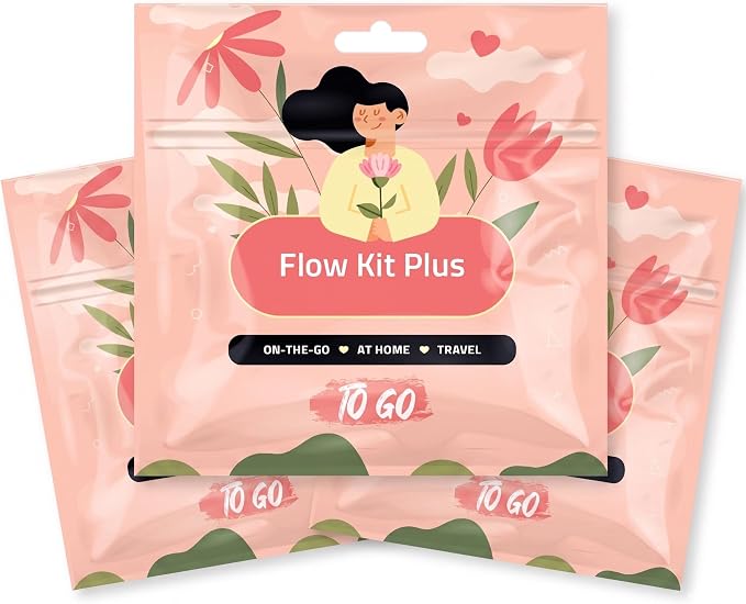 Flow Kit Plus | Bulk Period Kit with Disposable Underwear, Maxi Pads, Pantiliners and Feminine Wipe for Schools