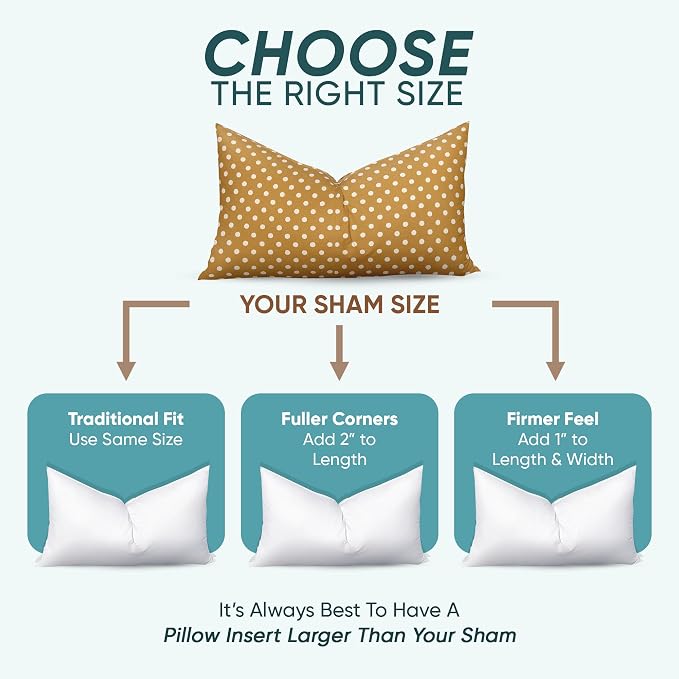 Pillowflex Synthetic Down Pillow Insert 14x28 in - Karate Chop Pillow | Large Rectangle Sham Form, Plush Polyester Cotton Blend, Cloud-Like Comfort, Clump-Resistant Fill, Smooth Elegant Finish