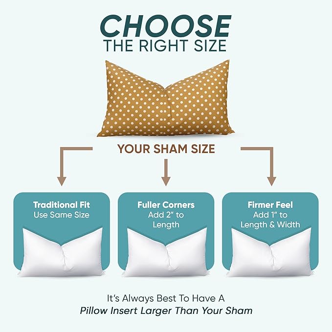 Pillowflex Synthetic Down Pillow Insert 22x32 in - Karate Chop Pillow | Oversized Queen Sham Form, Plush Polyester Cotton Blend, Cloud-Like Comfort, Clump-Resistant Fill, Smooth Elegant Finish