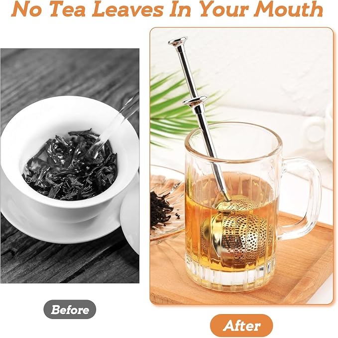 2pcs Tea Ball, tea infuser for loose leaf tea, stainless steel tea strainer, loose leaf tea steeper, easy clean, tea fine mesh strainer reusable