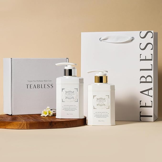 TEABLESS Perfumed Body Wash, Hydrating Body Cleanser for Sensitive Skin | Gentle, Moisturizing, Non-Sticky, Korean Skin Care (Floral Musk, Body Duo)