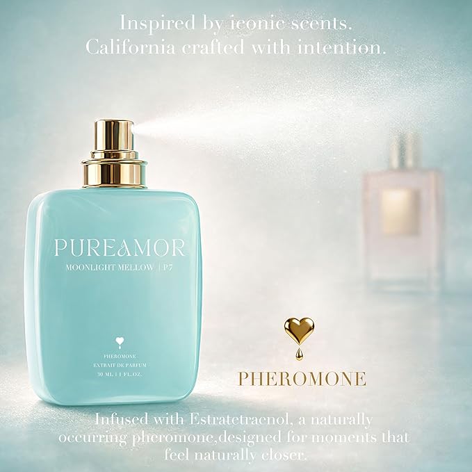 PUREAMOR Pheromone Perfume for Women, Moonlight Mellow Extrait de Parfum Spray – Sweet Gourmand Scent with Neroli, Orange & Marshmallow, Long Lasting Fragrance, 1.0 oz / 30 ml