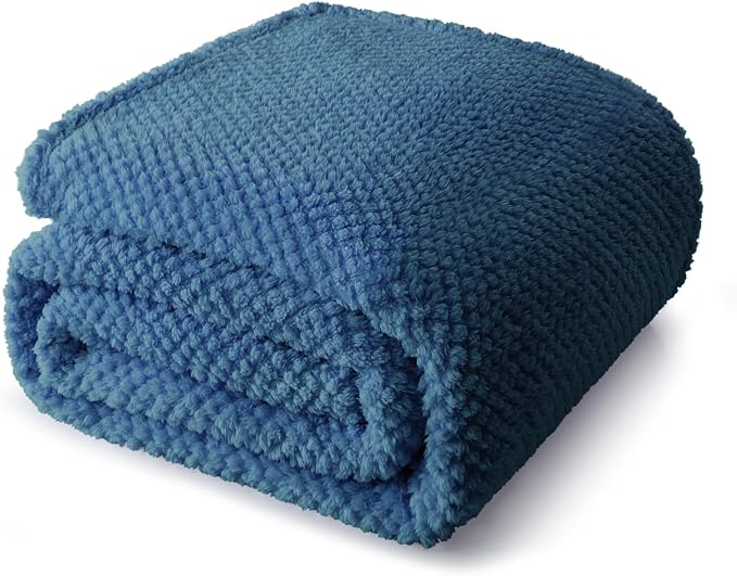 Whale Flotilla Soft Fleece Twin Size Bed Blanket, Navy Blue | 60x80 Inch, Suitable for Bed, Fluffy Fuzzy Jacquard Blankets for All Season, Lightweight and Cozy