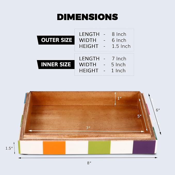 Handicrafts Home Decorative Box 8x6 – Photo Storage Box, Jewelry Organizer, Modern Decorative Storage Box with Lid, Bohemian Table Décor, Vintage Keepsake Box for Shelf or Coffee Table Décor