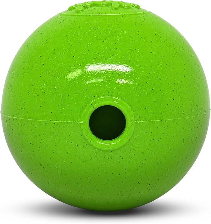 SodaPup Glitter Ball – Soft Dog Ball Toy, Floating Fetch Ball and Treat Dispenser Made in USA from Non-Toxic Pet Safe Food Safe PUP-X Rubber for Bonding, Physical Exercise, & More