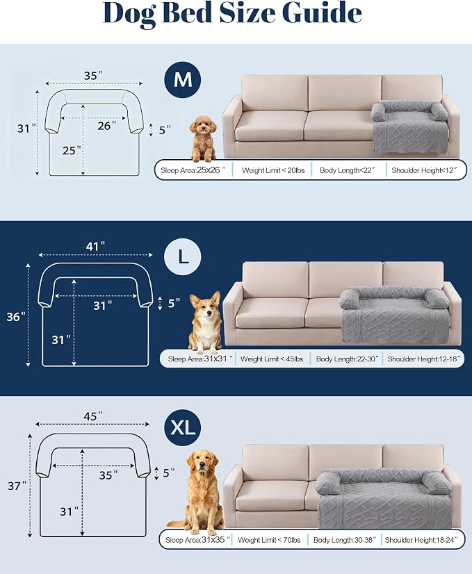 IUUI Dog Bed/Mat for Couch,Luxury Dog Couch Bed Sofa Furniture Protector | Non-Slip&Manchine Washable,Protects Sofa from Fur & Scratches,Ultrasoft Fluffy Texture,Cozy for All Size Dogs&Cats