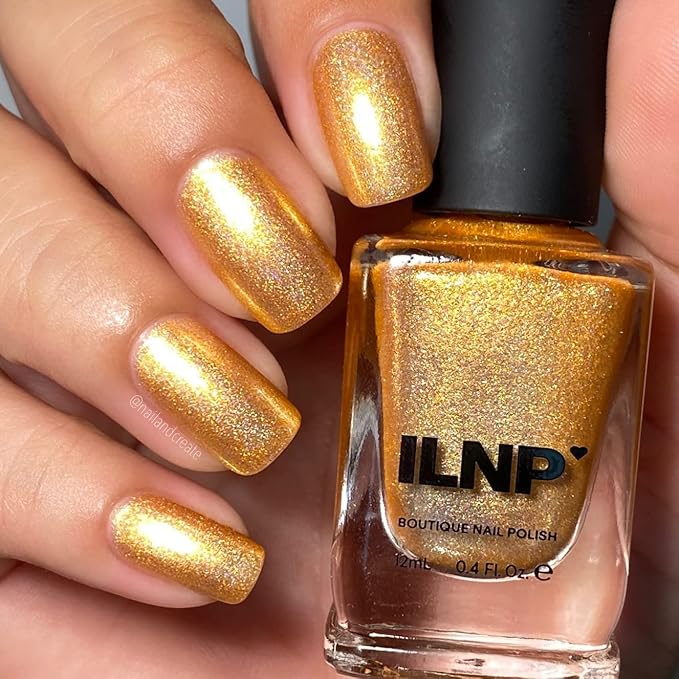 ILNP Sundown - Peachy Gold Holographic Shimmer Nail Polish