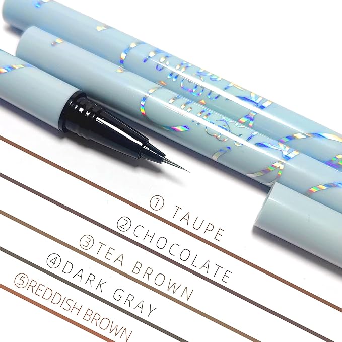 Ultra-fine Eyebrow Pen - Waterproof Lift & Snatch Liquid Eyebrow Pen, 5 Colors, Dark Brown, Long Lasting Smooth Soft Eye Brow Tint