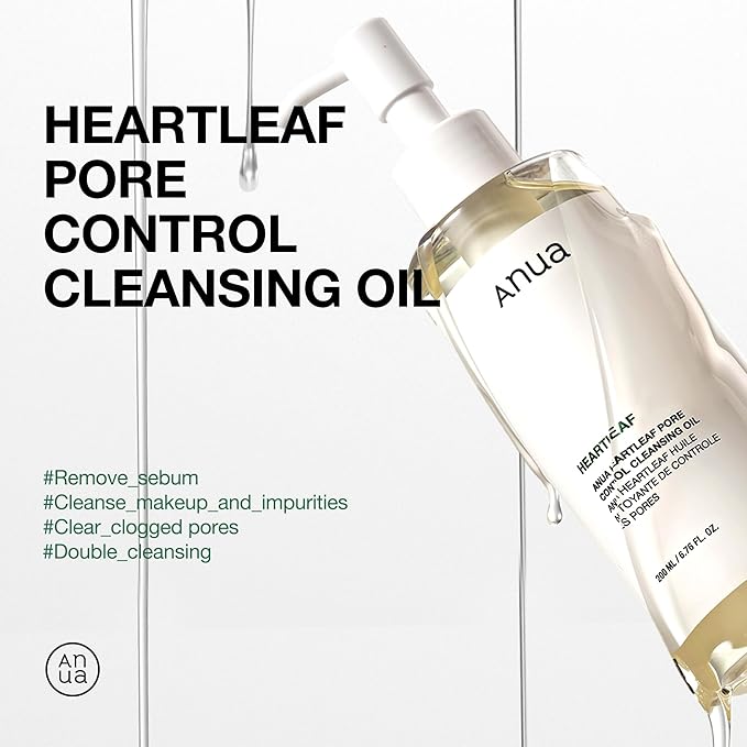 Auna Deep Pore Treatment Duo Heartleaf Pore Control Cleansing Oil, Heartleaf 77 Toner Pad, Exfoliating Facial Pads, After-Cleansing for Gentle Facial Care, Korean Skincare Set