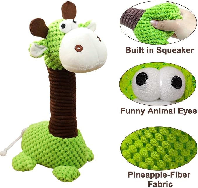 Squeaky Plush Dog Toys, Cute Animal Pet Toy for Small Dogs, Deer