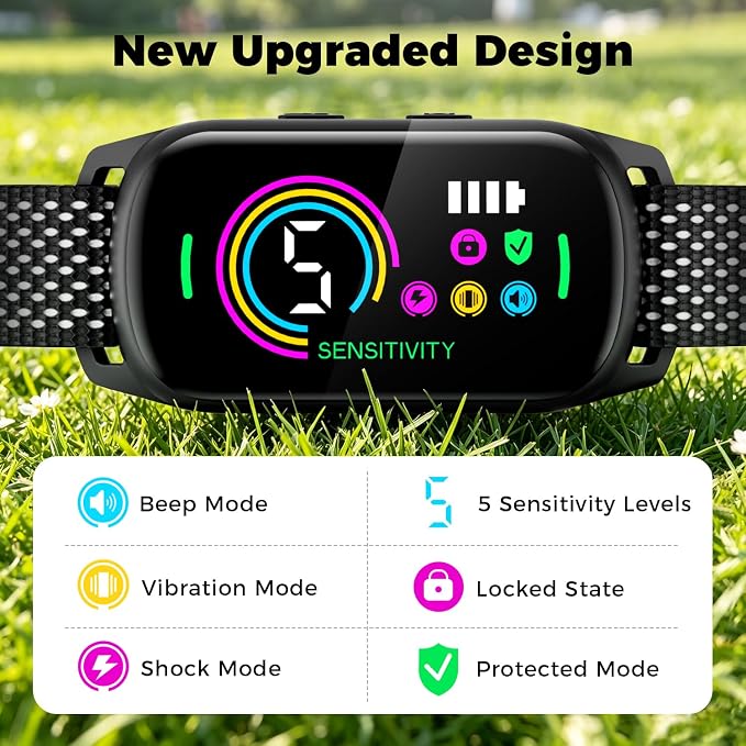 2 Pack Bark Collar for Small Medium Large Dogs with 5 Modes Training Collar