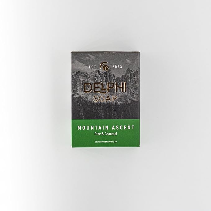 DELPHI Soap Men's Natural 5 oz Moisturizing Bar Soap Made from Natural Oils - Mountian Man 3 pack - Exfoliating - Mountain Ascent, Summit Citrus and new Horizons 3 Bundle