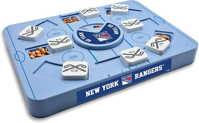 Pets First NHL NEW YORK Rangers Large Puzzle Toy, New Size, Interactive Dog Treat & Slow Feeding Toy