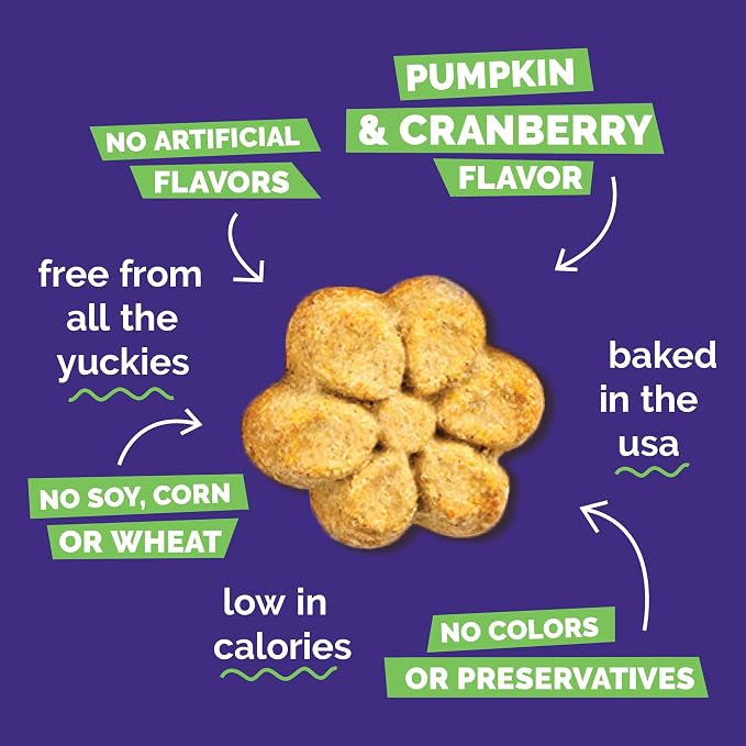 Fruitables Baked Dog Treats, Low Calorie Treats, Pumpkin & Cranberry, 7oz | Healthy Dog Treats, Training Treats, Crunchy Dog Biscuits, Limited Ingredient Recipe, Healthy Puppy Snacks, Made in USA