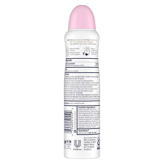 Dove Advanced Care Antiperspirant Deodorant Spray for Women 3 Pack Sakura Blossom & Yuzu 72 hour sweat and odor protection 3.8 oz