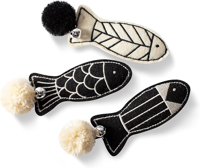 Fringe Studio, Off THE Scales Durable Cotton Canvas Cat Toy, 3PCS Set, PetShop Collection (904028)
