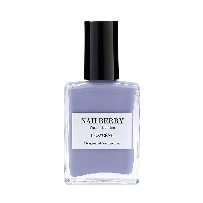 Nailberry L'Oxygéné Oxygenated Nail Lacquer | Serendipity | Muted Lilac Opaque Nail Polish | UV Protected Long-Wear Nail Polish | 12-Free | Vegan | Certified Halal | Cruelty & Gluten Free | 15 ml
