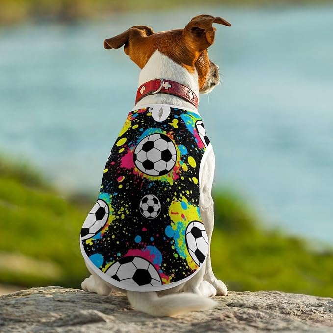 Fashion Puppy T Shirt Vest Soft Light Weight Shirt Soccer Splash Ink Fashion Dog Cat Sweatshirt