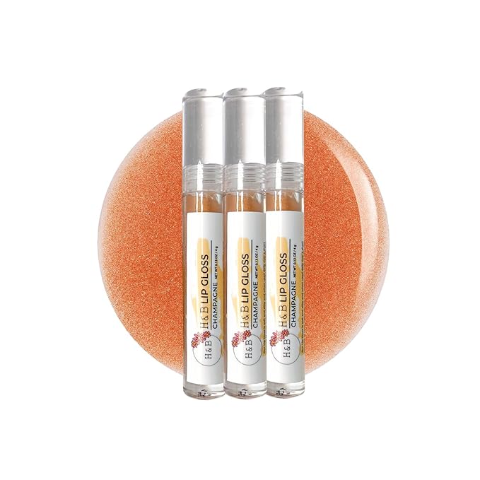 Nicole + Brizee H&B Hydrating Lip Gloss - Moisturizing, Long-Lasting Shimmer & Shine for Soft & Smooth Lips – Compact, Travel-Size, Lightweight Lip Gloss for Women - Champagne (3 Pack, 4g)