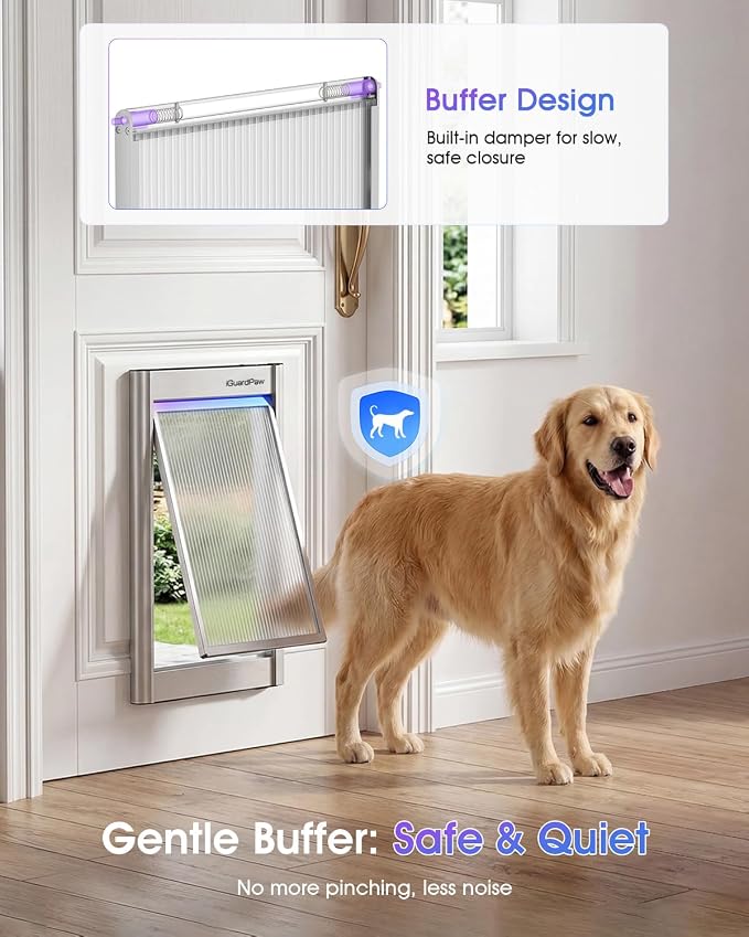 Automatic Dog Door for Door, Collar Activated Pet Door, S