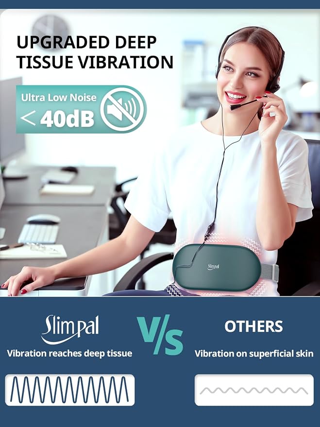 Slimpal Heating Pad for Period Cramp, Plus-Sized Electric Heating Pad, Menstrual Period Cramps Heat Belt Pain Relief, 3 Timer Auto Off Setting, Dark Green