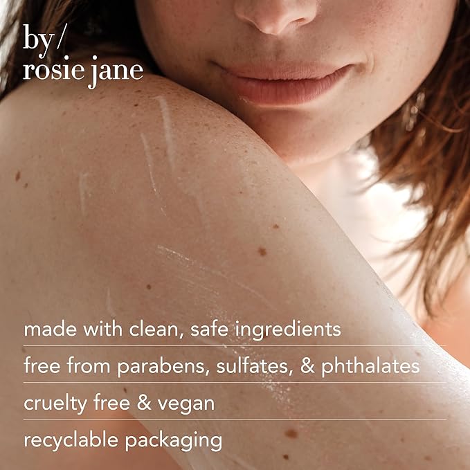 By Rosie Jane Everyday Body Milk (Rosie) - Hydrating Toner & Body Moisturizer to Help Even Skin Tone - Infused with Soothing Aloe Vera and Turmeric Root to Promote Anti-Aging (5 Ounce)