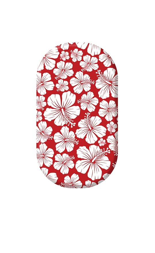 Minx Nails, Island Hopping,Red White Flowers Nail Wrap