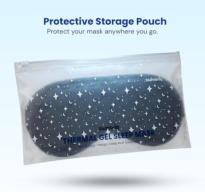 Cooling Eye Mask for Sleeping – Reusable Hot & Cold Gel Eye Mask with Adjustable Strap, Wide Coverage Sleep Eye Mask for Relaxation, Travel & Eye Comfort