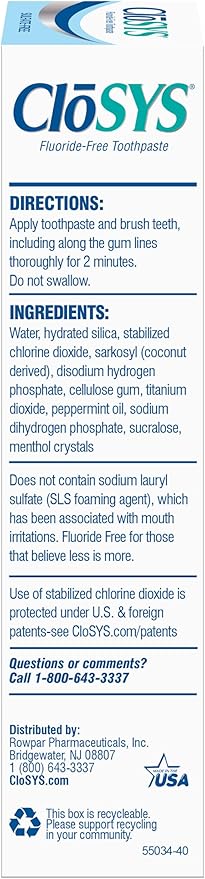 CloSYS Fluoride Free Toothpaste, 3.4 Ounce, Travel Size, Gentle Mint, TSA Compliant, Whitening, Enamel Protection, Sulfate Free (Pack of 3)