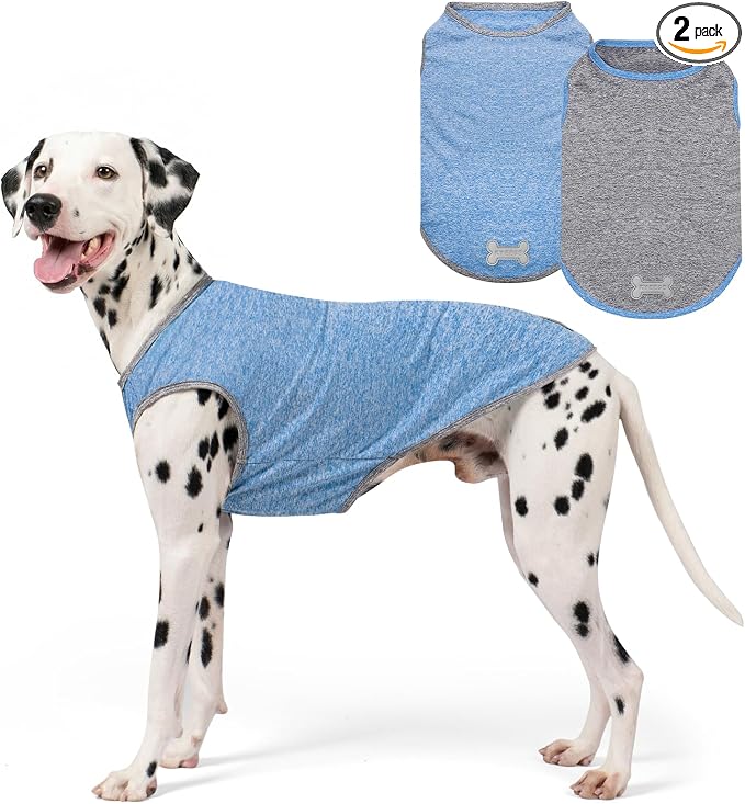 KYEESE 2Pack Dog Shirt for Medium Dogs Sun Protection Tank Top for Summer | Reflective for Safety, Lightweight & Breathable, Shedding Control, Skin-Friendly for Sensitive Dogs, Easy On/Off, Quick Dry