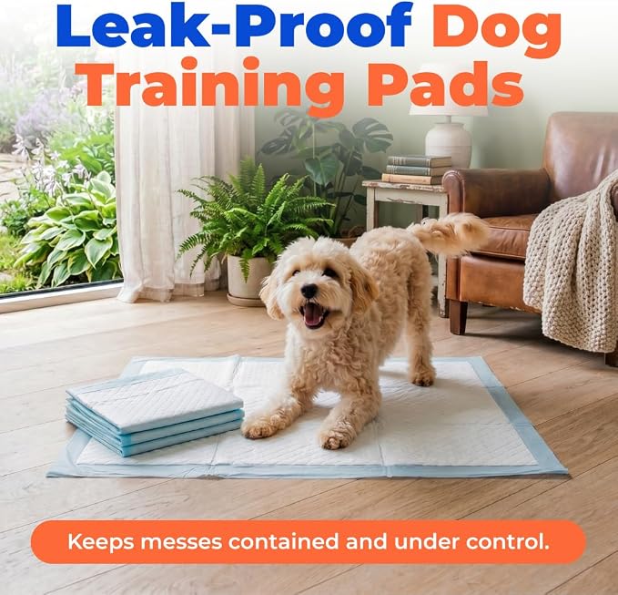 Best Pet Supplies Extra Large Dog Training Puppy Pee Pads - Blue, 100 Count | 36x28", Super Absorbent, Disposable, Leakproof, Keeps Floors Protected & Paws Dry, For Indoor Dogs, Odor Control