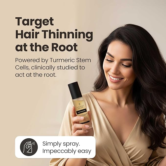 Vitasei Hair Booster 2 Fl Oz – Hair Revitalizing Serum with Capilia Longa, Wild Olive Stem Cells & Arginine – Peptide-Enriched Hair Tonic for Thicker, Stronger Hair – Natural Hair Care for Women & Men