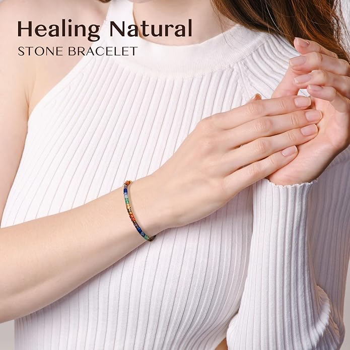 Inspirational Gifts Bracelets for Women: Valentines Mothers Day Birthday Gifts for Women Friends Sister Mom - Healing Natural Stone Beads Bracelets Thinking of you Get Well Soon Gift for Women